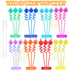 Smiley jelly straw decorations for parties