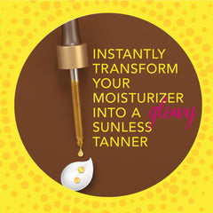 Close up of Jergens sunless self-tanner drops packaging