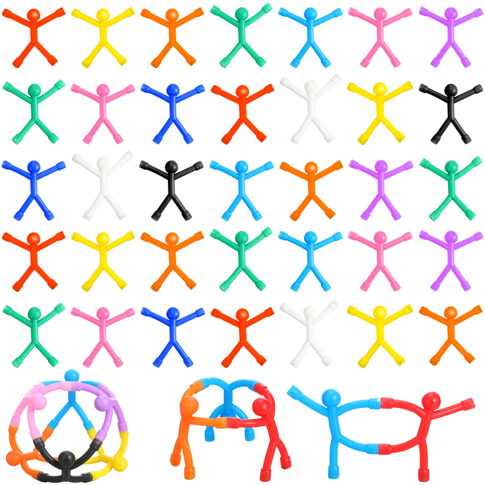 Jerify 50 pcs refrigerator magnets 7x7 cm colorful humanoid figures