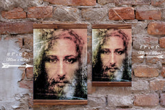 Jesus Christ holy face portrait on premium canvas