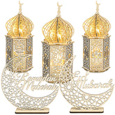 Jetec Eid Mubarak lanterns set of 3 for Ramadan table decor
