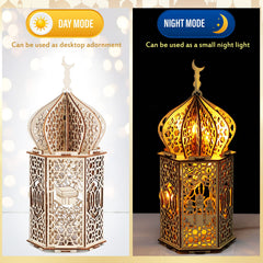 Moon Eid Mubarak wooden decoration 10 x 10 inches