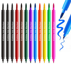 Jewem edible markers 12 pack dual-tip for cookies and desserts
