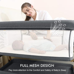 Jimglo memory foam mattress inside bassinet
