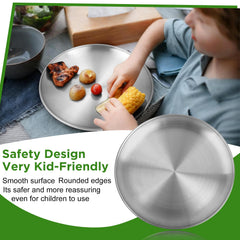 10 inch round metal serving plate suitable for camping and picnics