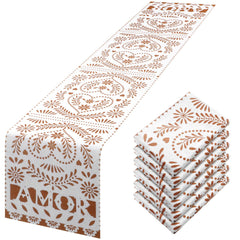 Cielito Lindo table runners Papel Picado white design