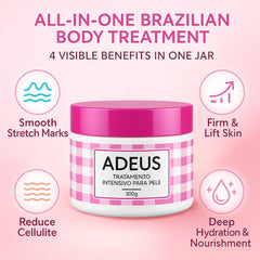 JINMAO Adeus Crema Brasileña multifunctional body treatment jar close up