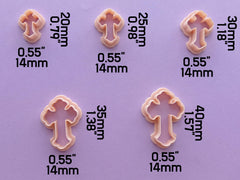 Cross polymer clay cutter set for earrings cookies five sizes