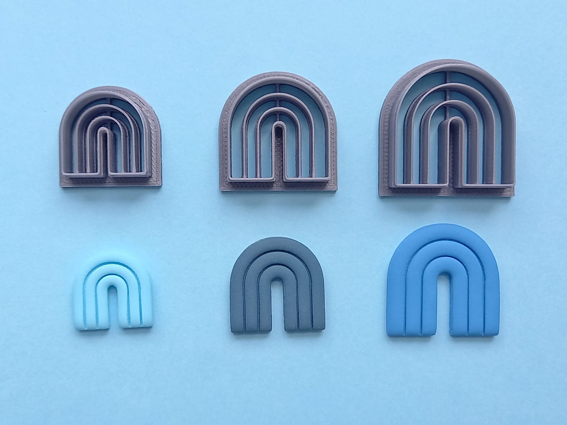 Jinnyous Jewellery Rainbow Arch polymer clay cutter in three sizes