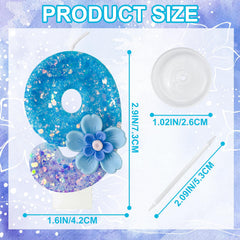 Jinrea blue purple flower cupcake decorations candles