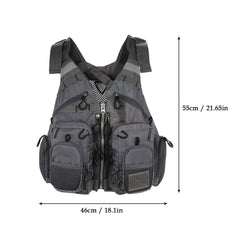 JKSPORTS Fly Fishing Vest with detachable foam flotation and 11 pockets