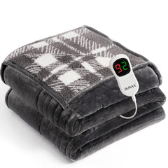 JKMAX heated electric blanket full size grey
