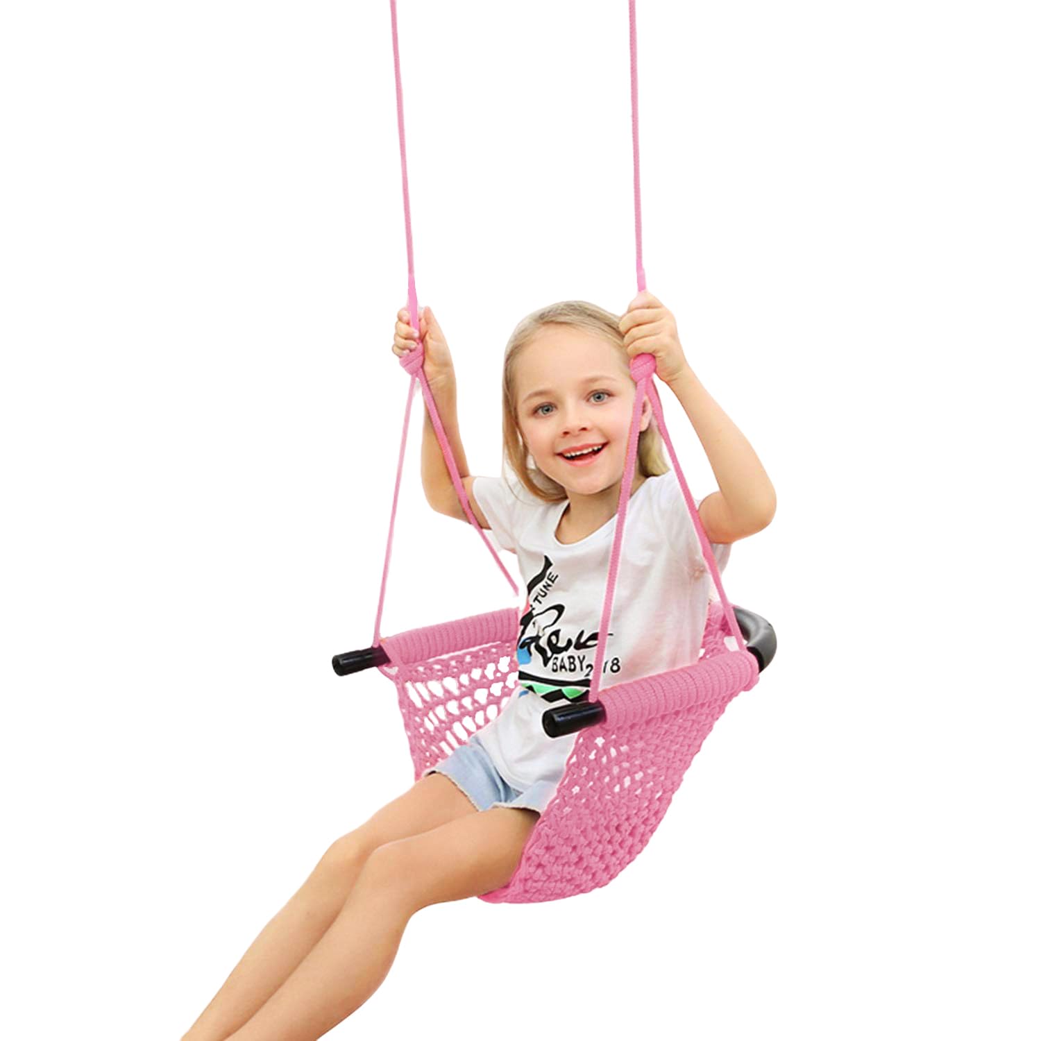JKsmart Kids Net Swing Seat pink indoor outdoor use