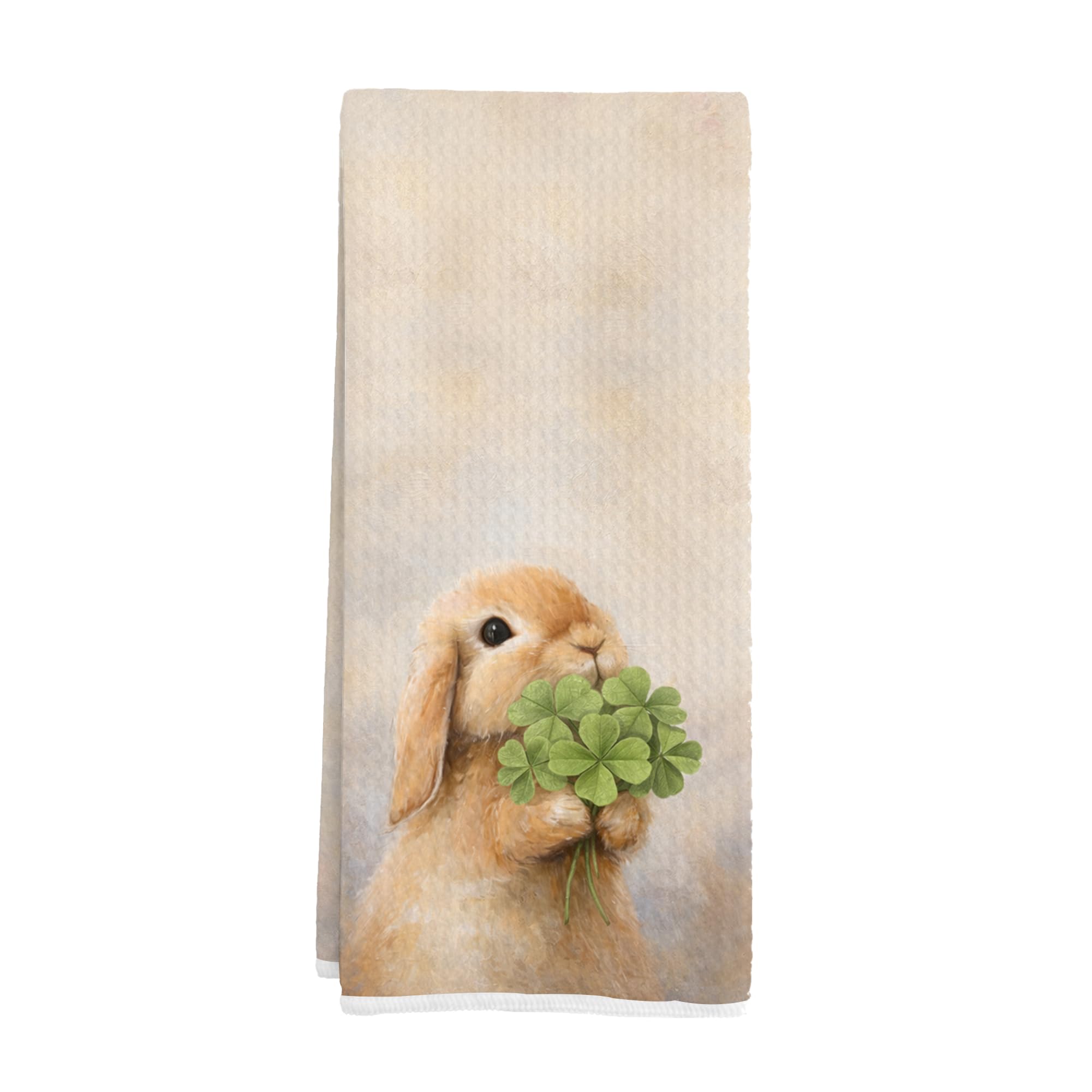jkuitgdr St Patrick's Day bunny kitchen towels 16x24 inches