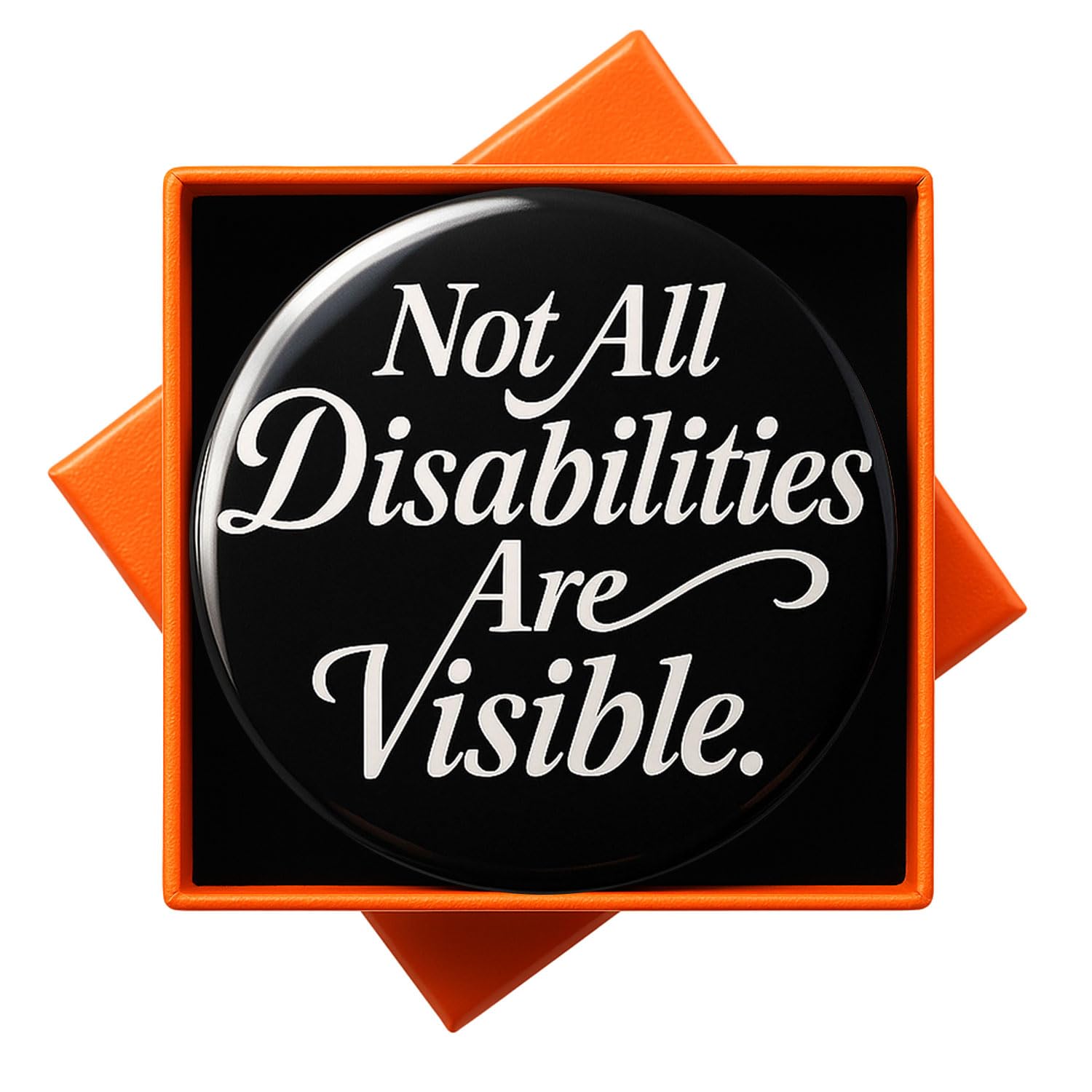 JNSVIEA Not All Disabilities Are Visible Pin Badge Button 2.3 inch gift box packaging