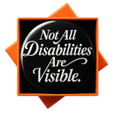 JNSVIEA Not All Disabilities Are Visible Pin Badge Button 2.3 inch gift box packaging