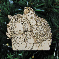 Joe Exotic handmade wood rear-view mirror hanger ornament