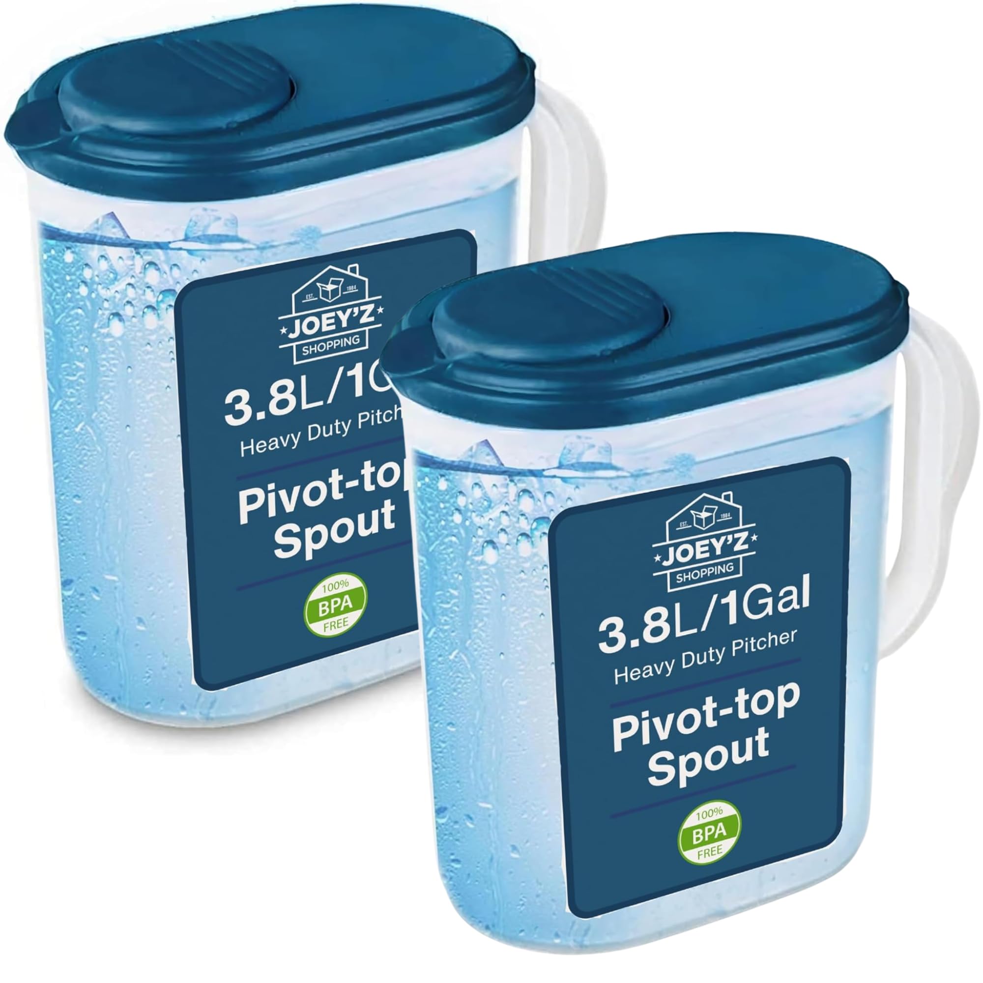 Joey'z Slim 1 Gallon Pitcher navy 2-pack