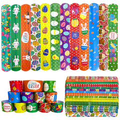 JoFAN 48 PCS Easter Slap Bracelets for Kids