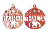 John Leslie Studio handmade personalized christmas ornament 3 inch maple or mahogany