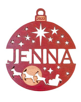 John Leslie Studio solid maple Christmas ornament Santa's Sleigh
