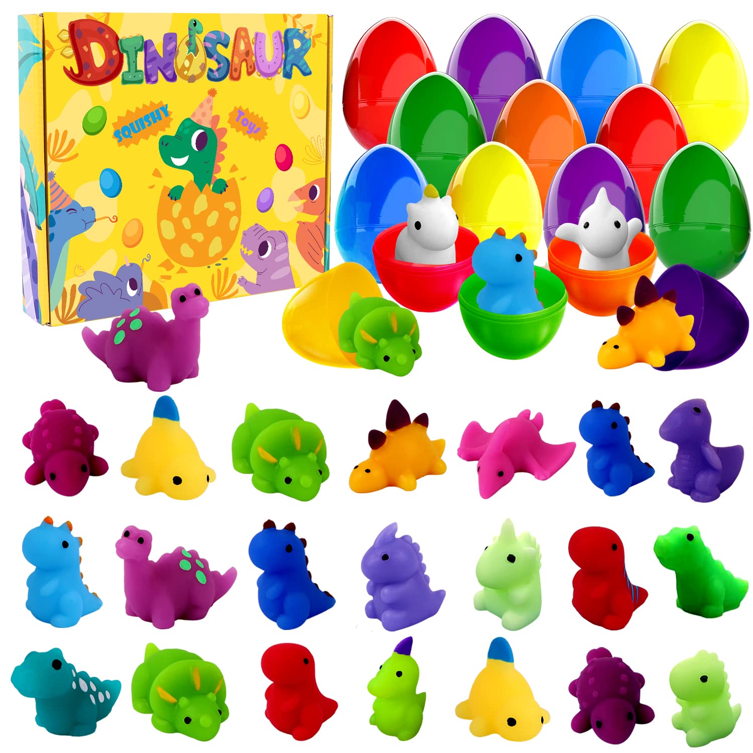 JOICEE 24pcs dinosaur squishy eggs set