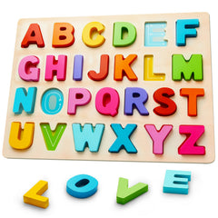 JOLSNAF wooden alphabet puzzles for toddlers 26 letters