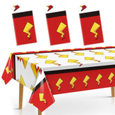 Joottuan cartoon birthday tablecloth 3 piece set red white