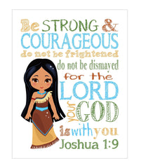 Unframed print available in 5x7 to 24x36 for Pocahontas Princess Christian Nursery Decor