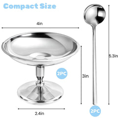 Mini stainless steel dessert cups by Jowgut