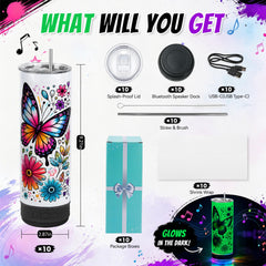 Joyclub sublimation speaker tumbler 20oz stainless steel body