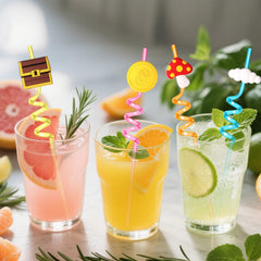 Joyhaven bendy straw with removable charms Super Bros
