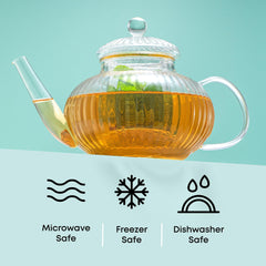 Glass infuser removable teapot for loose leaf tea