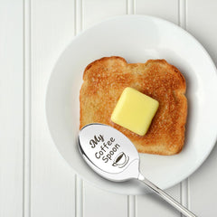 Stainless steel Joyrnalk spoon close up