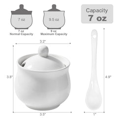 White porcelain JOYLULU sugar bowl with fitted lid