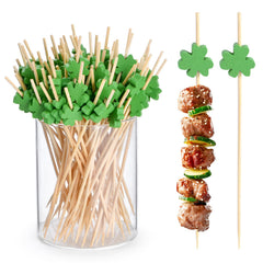 JtmyAota Clover Leaf Cocktail Picks 100 pack green leaf design