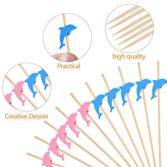 Dolphin shaped toothpicks colorful food decoration