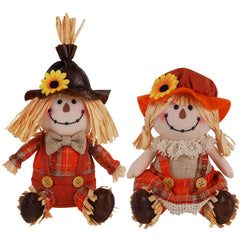 Juegoal 2 pack fall tabletop scarecrows on display shelf