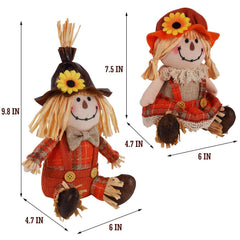 Thanksgiving harvest scarecrows Juegoal decorative figurines