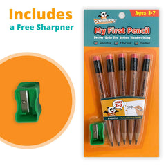 Brown wooden fat pencils with 2B graphite core and bulky erasers