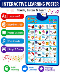 Just Smarty ABC 123s blue wall chart for classroom