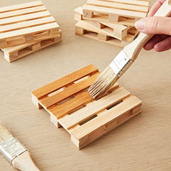 Six wooden coasters with mini pallet design for drinks