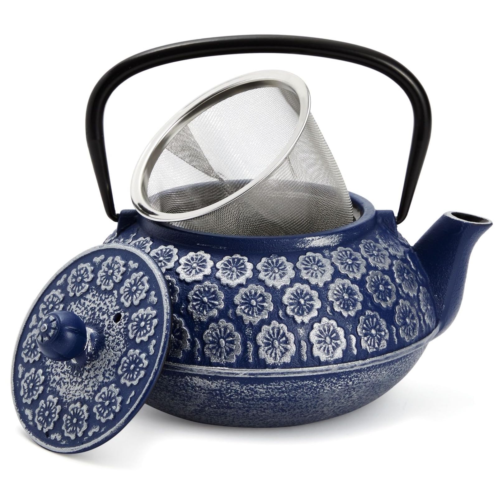 Juvale Japanese Cast Iron Teapot with Infuser blue 34 oz