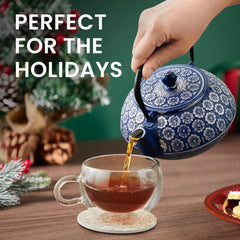 Juvale teapot with infuser for loose tea