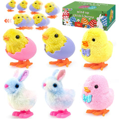 KALLOCIRUN wind up toys Easter basket chicks and bunnies