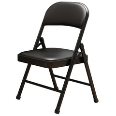 kaocha 1-pack folding chair with padded cushion and black steel frame