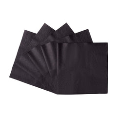 Karat 10x10 unfolded black beverage napkins