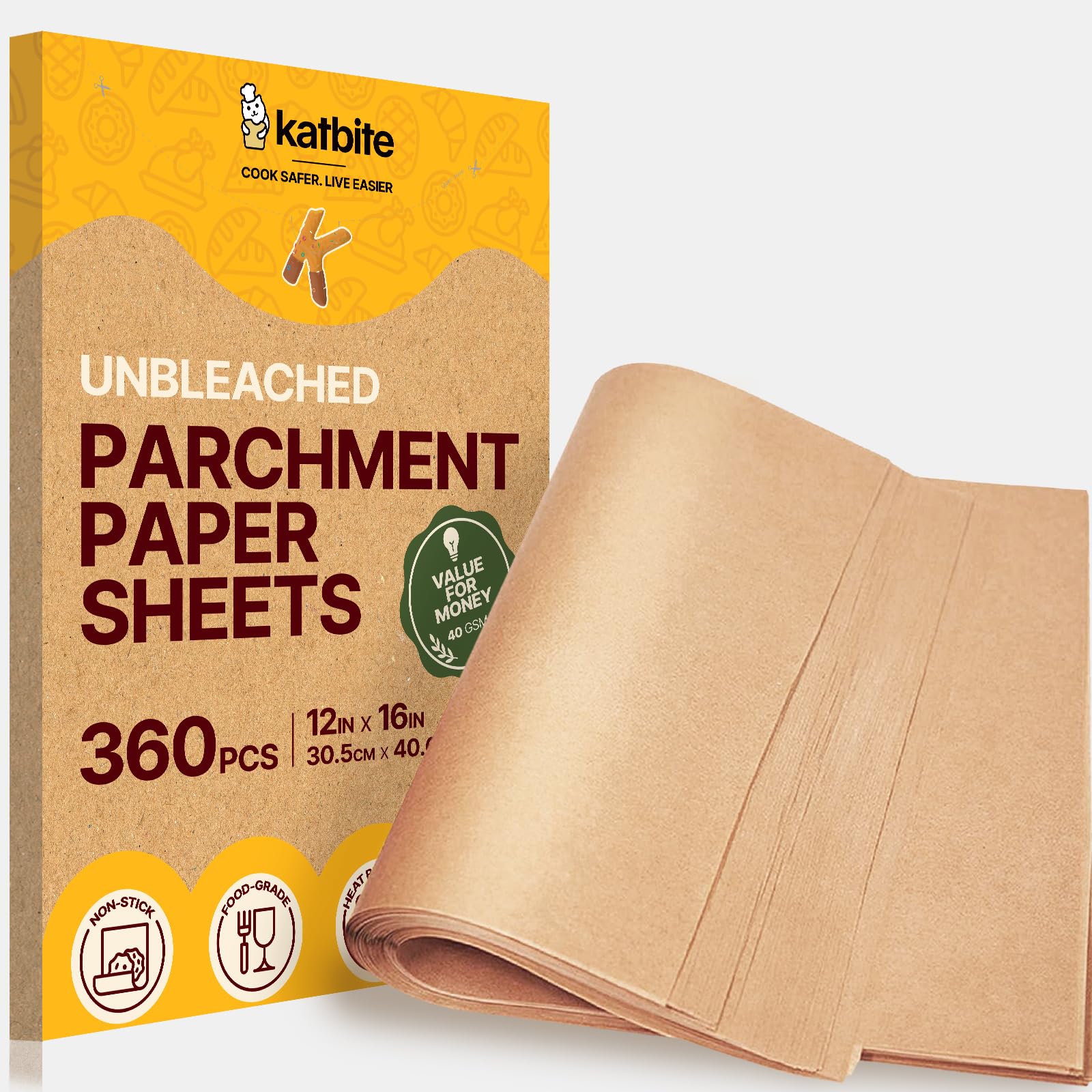 Katbite 12x16 inch parchment paper sheets bundle