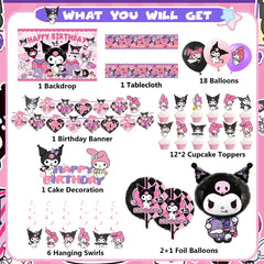 Kawaii birthday banner for celebration