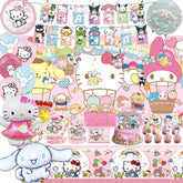 Kawaii Birthday Decorations banner with cartoon theme